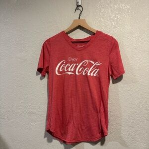 Coca-Cola V-Neck Classic Red Tee Small